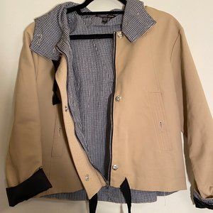 Khaki and Gingham Raincoat